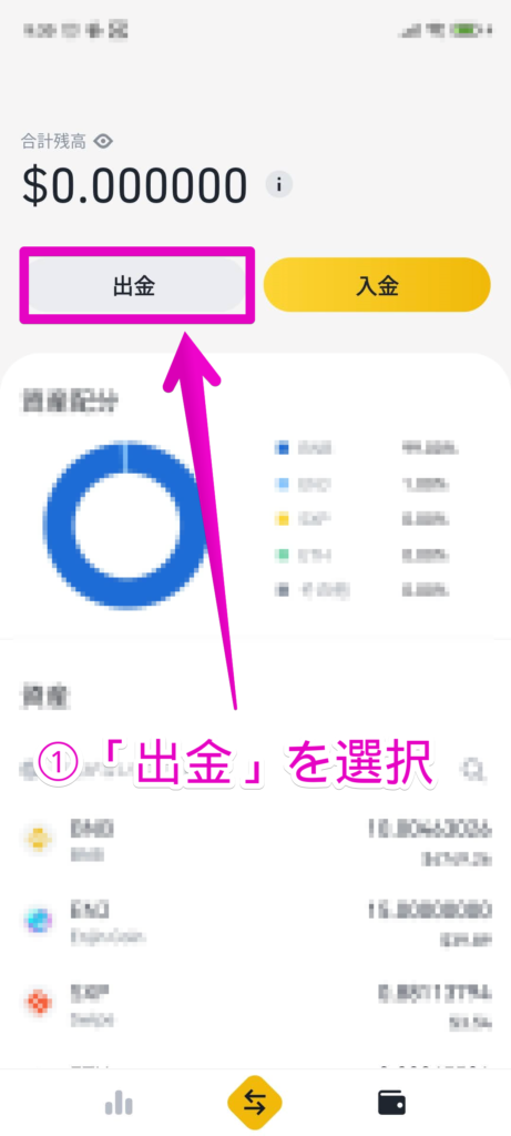 binance アプリ 出金