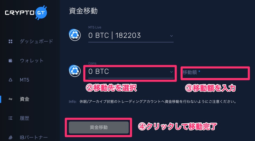 CryptoGT出金