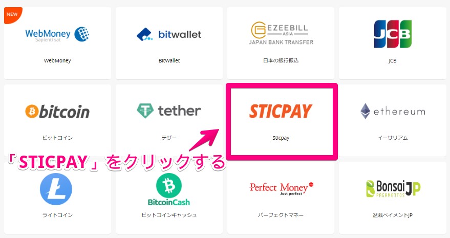 FBSのSTICPAY入金1