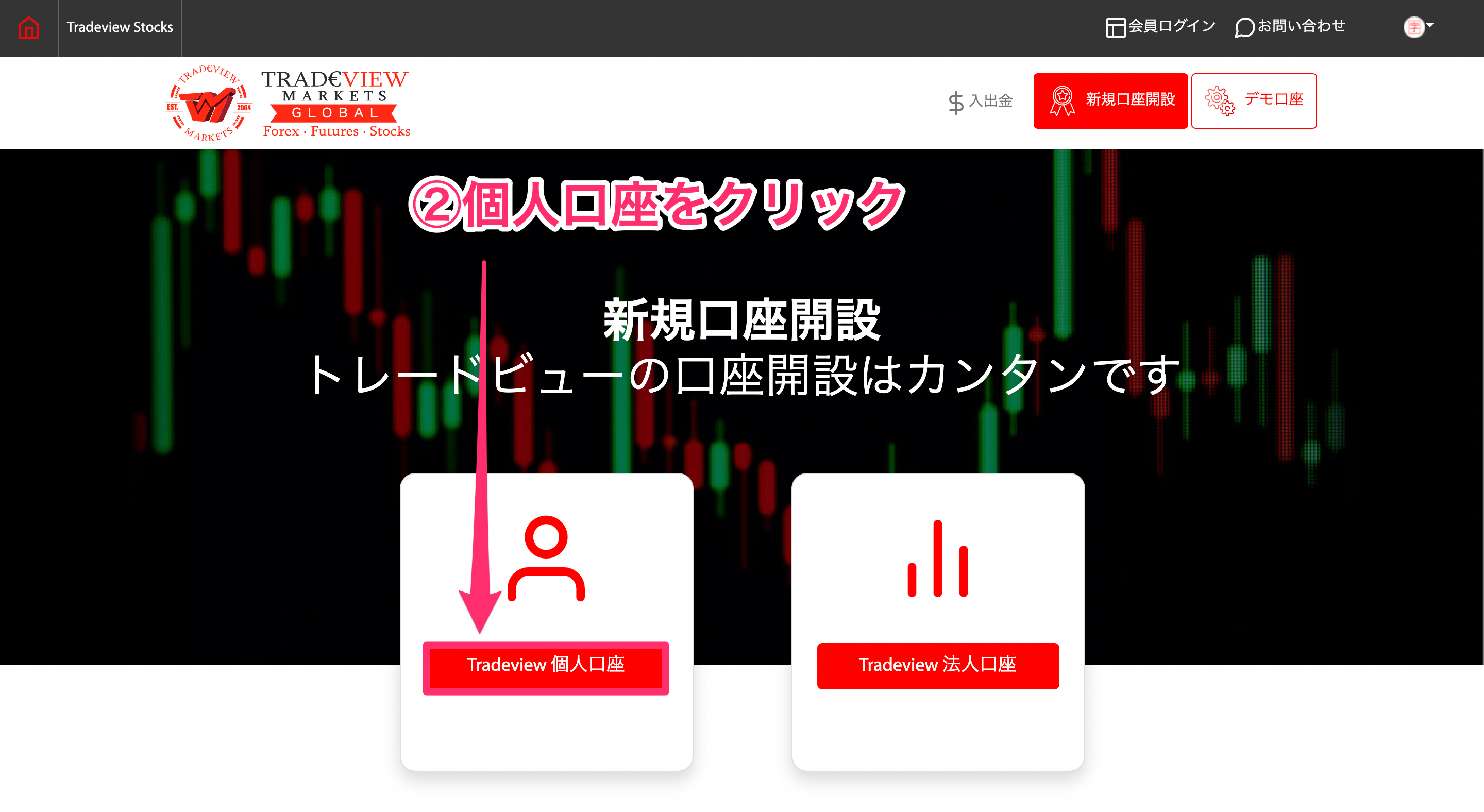 Tradeview口座開設2