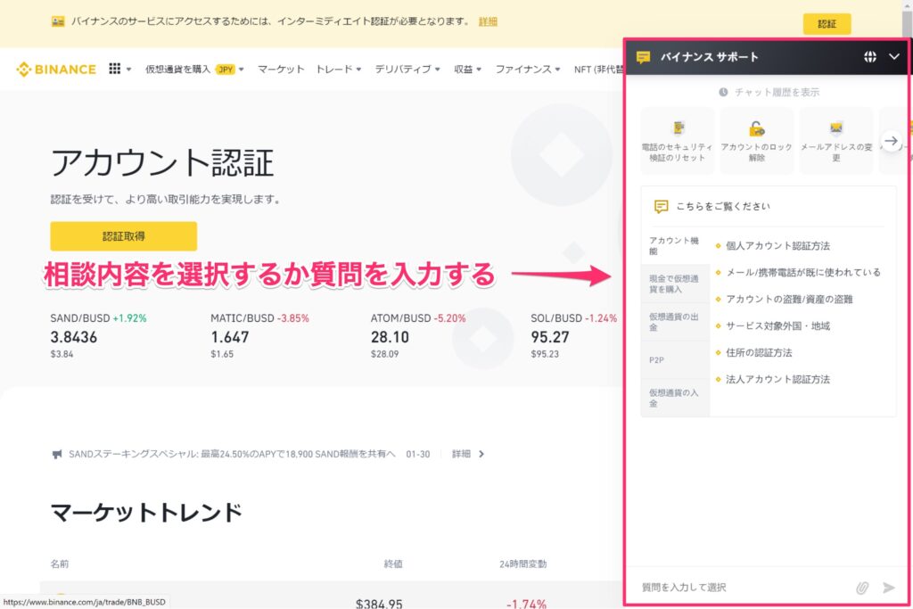 バイナンス 日本語