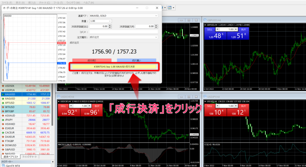 gemforex ゴールド 取引